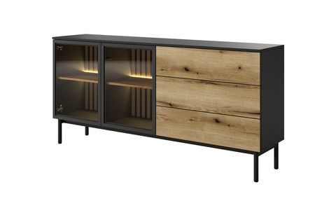Комод Lang 2D3S/180 Черный/Дуб евок PFH-091142 Altek mebli