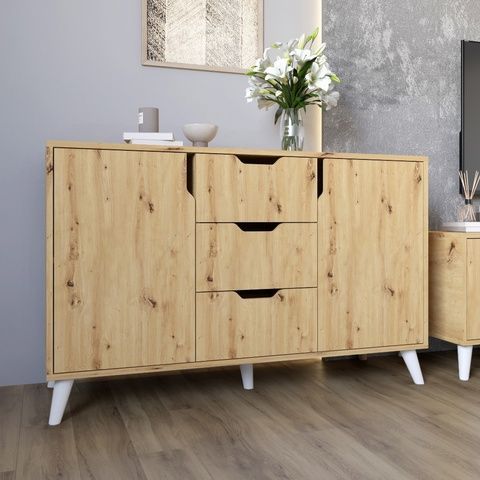 Комод Борн 1200 Дуб Артизан (ніжки білі) MZN-031092 Altek mebli