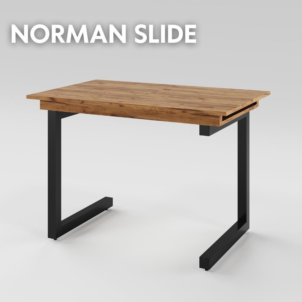 Розсувний стіл NORMAN slide 900 Дуб крафт золотий/Чорний MRM480147 Altek mebli