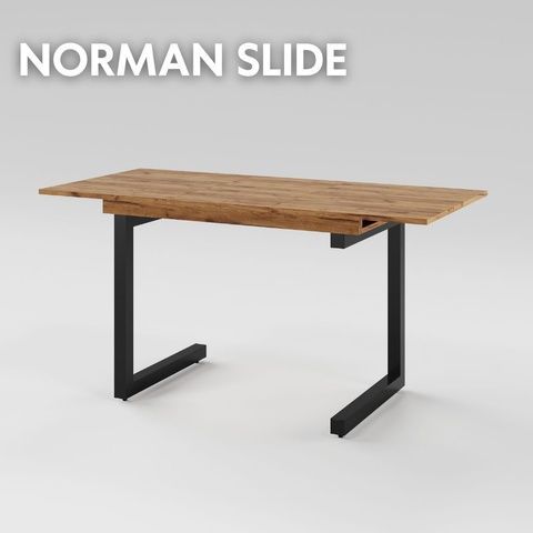Розсувний стіл NORMAN slide 900 Дуб крафт золотий/Чорний MRM480147 Altek mebli