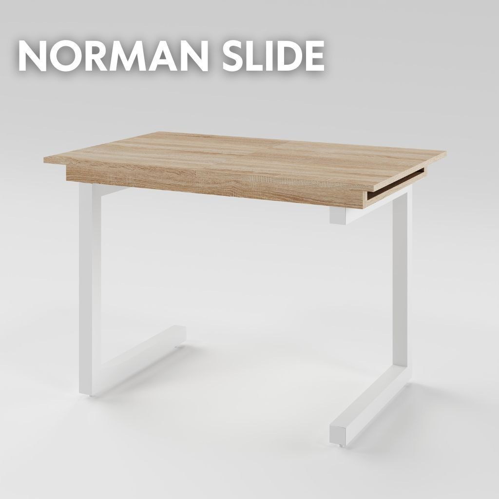 Розсувний стіл NORMAN slide 1100 Дуб сонома/Білий MRM480148 Altek mebli