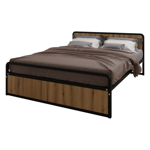 Полуторная кровать Хайтек Люкс (Cubus) Орех 120х200 см 214198208 Altek mebli