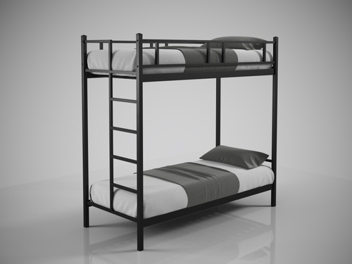 Двухъярусная металлическая кровать-чердак Фулхэм 190, 200х90 Черный (глянец) TN-380103 Altek mebli