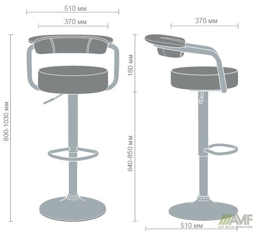 Стілець барний Маркіз Чорний AMF 054058 Altek mebli