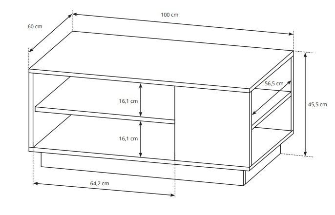 Журнальный стол Cube Белый/Дуб крафт золотой PFH-091043 Altek mebli