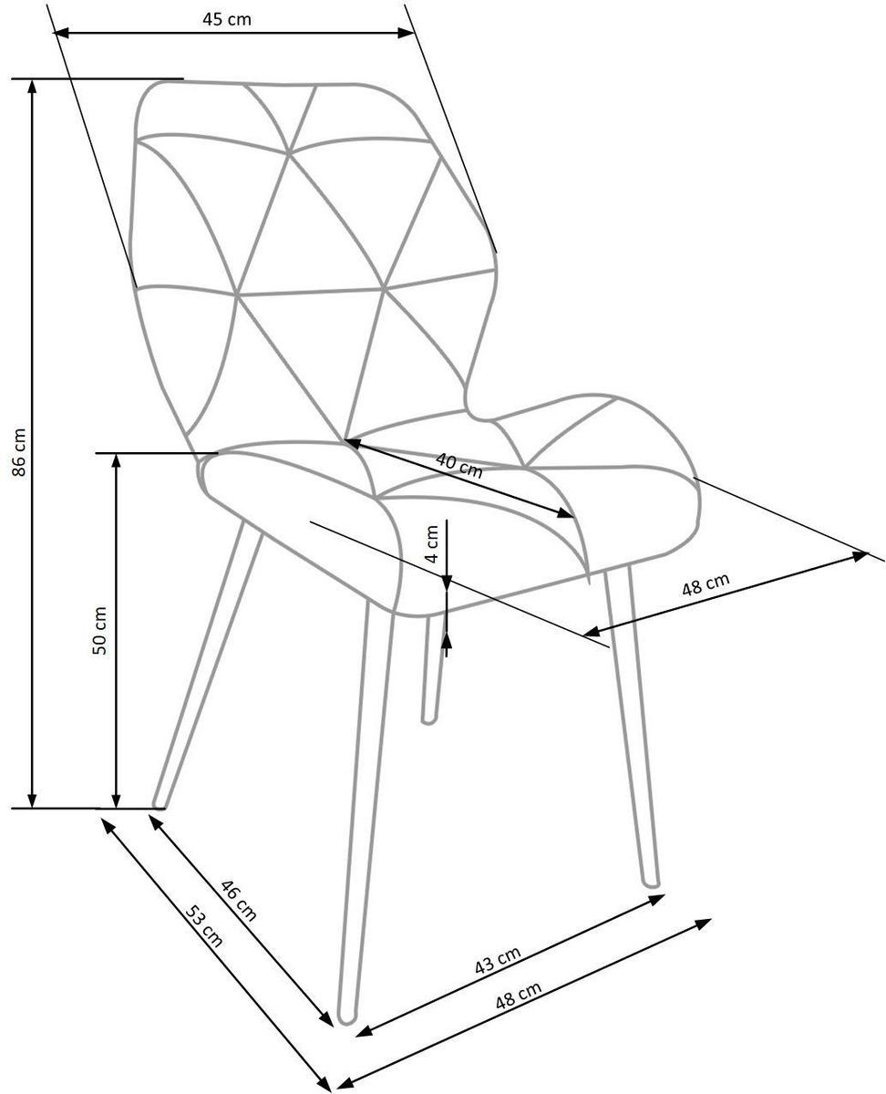 Стул K453 Бежевый/Черный K453 Altek mebli