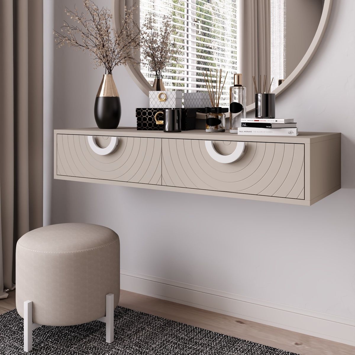 Туалетний столик Ніцца МДФ Кашемір/Білий TS-20-001 Altek mebli