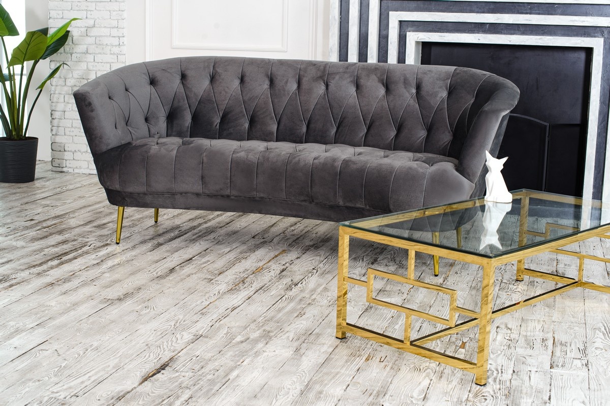 Софа Лучия Серый/Золото Vetro Mebel Lucia-grey-velvet-sofa Altek mebli