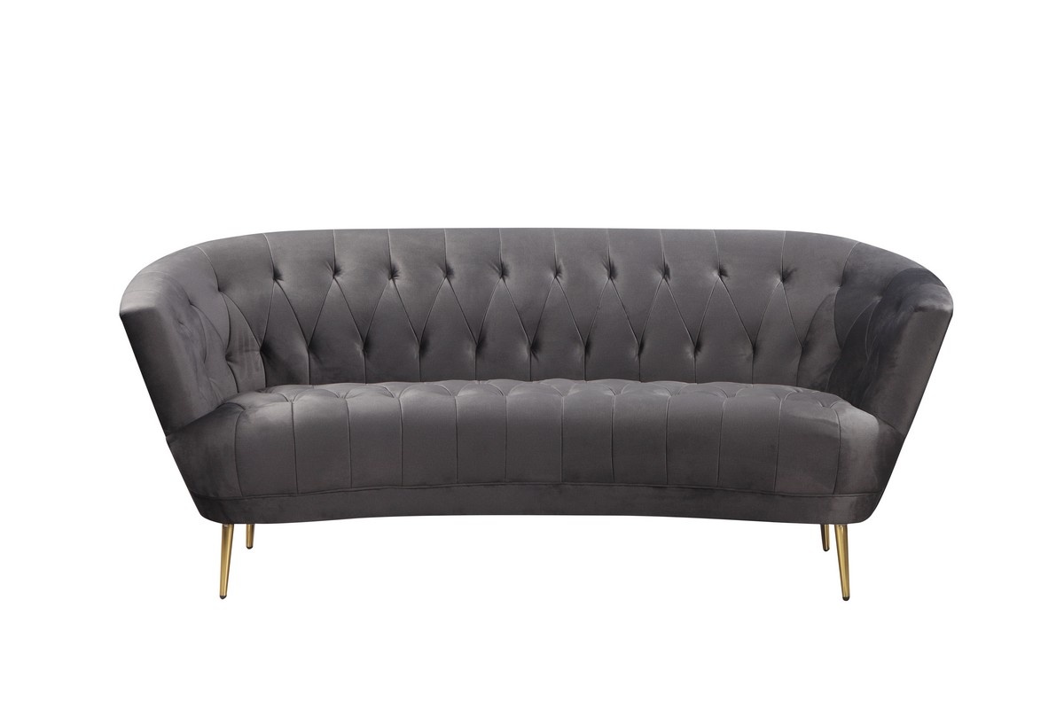 Софа Лучия Серый/Золото Vetro Mebel Lucia-grey-velvet-sofa Altek mebli