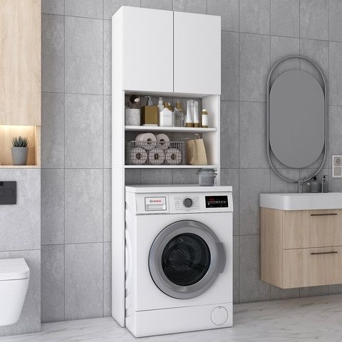 Шафа для пральної машини Doros Лола Міні Білий ДСП 64х26.6х190 (41516023) 41516023 Altek mebli
