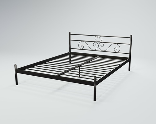 Металеве ліжко Лаванда 190, 200х180 Чорний (глянець) TN-924103 Altek mebli