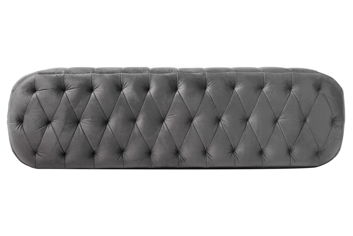 Банкетка Франческа Сірий/Золото Vetro Mebel Francesca-grey-velvet-bench Altek mebli