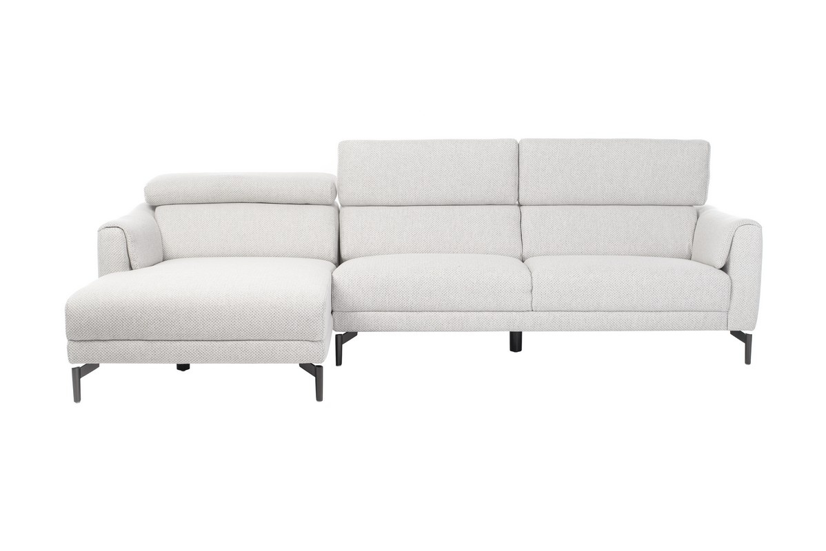 Софа Леонардо (L) Бежевий льон/Чорний Vetro Mebel Leonardo-beige-linen-sofa-left Altek mebli