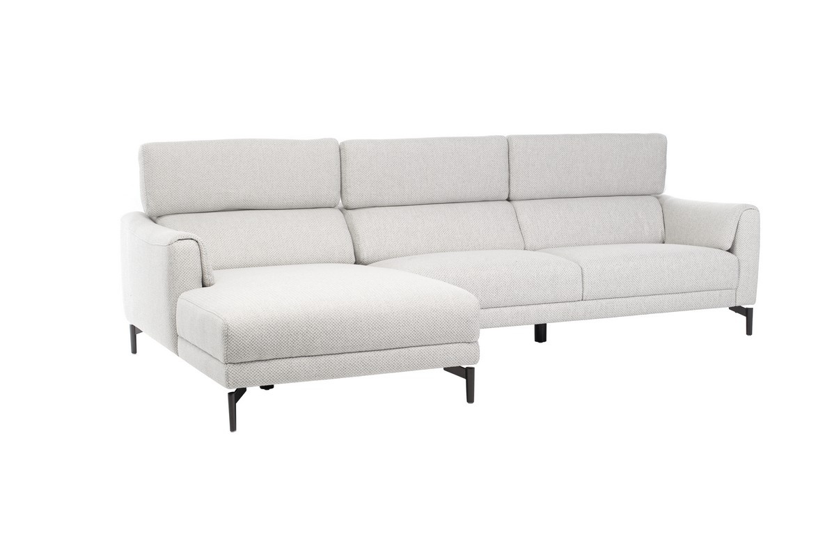 Софа Леонардо (L) Бежевий льон/Чорний Vetro Mebel Leonardo-beige-linen-sofa-left Altek mebli