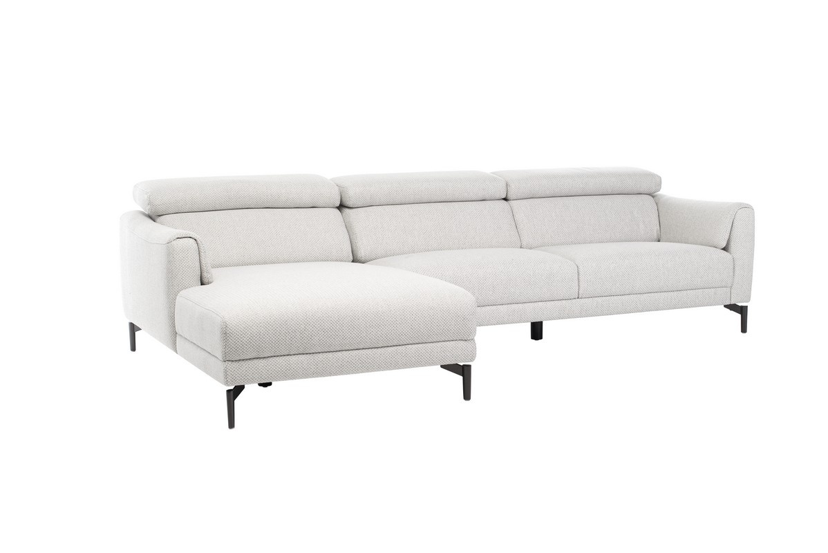 Софа Леонардо (L) Бежевый лен/Черный Vetro Mebel  Leonardo-beige-linen-sofa-left Altek mebli