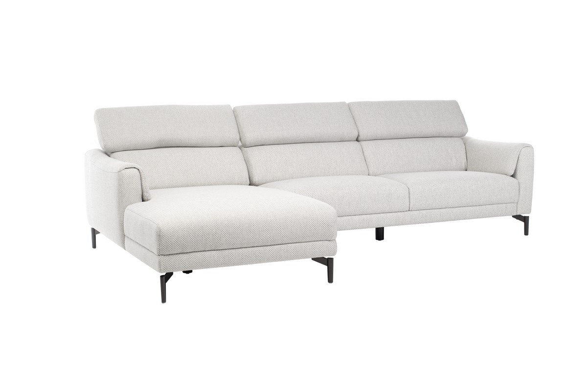 Софа Леонардо (L) Бежевый лен/Черный Vetro Mebel  Leonardo-beige-linen-sofa-left Altek mebli