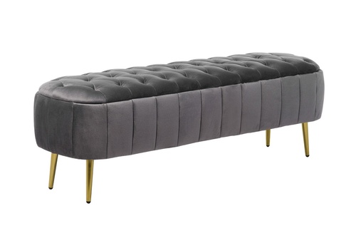 Банкетка Франческа Сірий/Золото Vetro Mebel Francesca-grey-velvet-bench Altek mebli