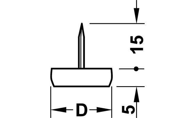 Подпятник опорный Häfele пластиковая 25х15 мм Белый (650.02.250)