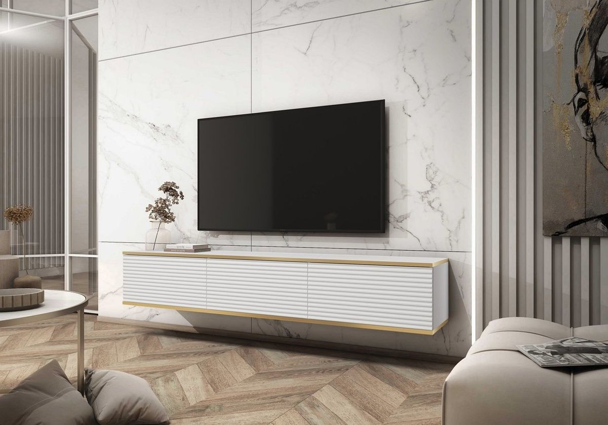 Тумба під ТВ навісна Oro RTV175 MDF 3D Білий  PFH-091364 Altek mebli