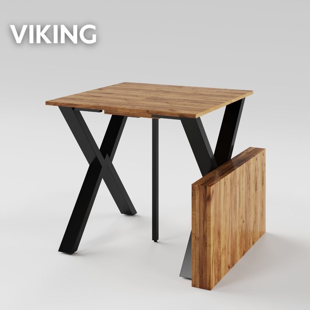 Розсувний стіл VIKING 800 Дуб крафт золотий/Чорний MRM480153 Altek mebli