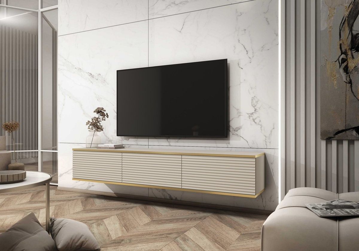 Тумба під ТВ навісна Oro RTV175 MDF 3D Бежевий PFH-091366 Altek mebli