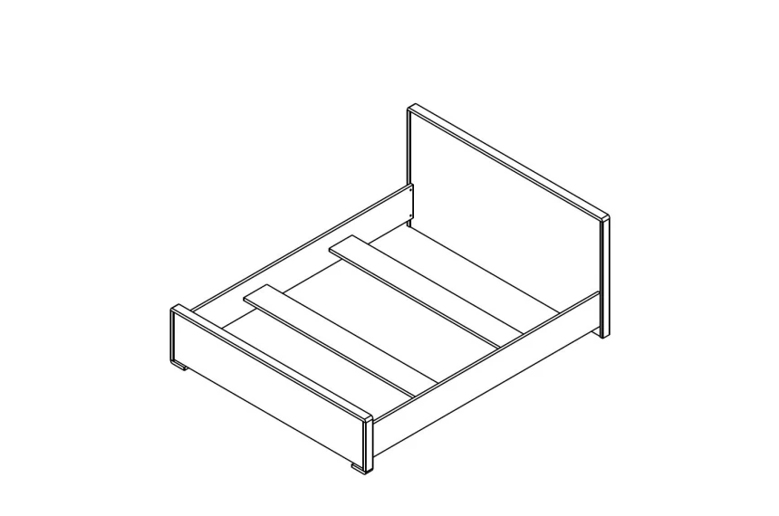 Ліжко (каркас) Бука / Buka LOZ160 Гербор двоспальне Німфея альба/дуб артизан BRW12372801 Altek mebli