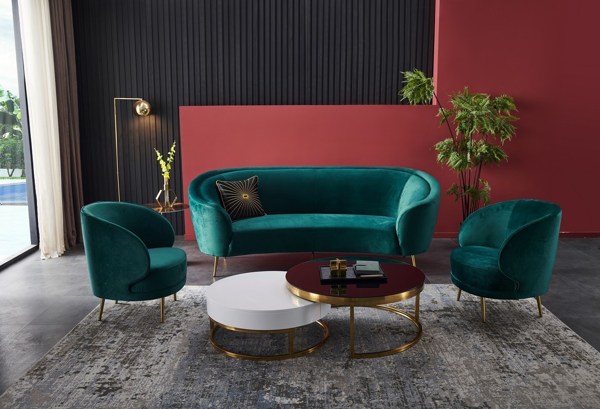 Софа Сильвія Смарагд/Золото Vetro Mebel silviya-emerald-sofa Altek mebli