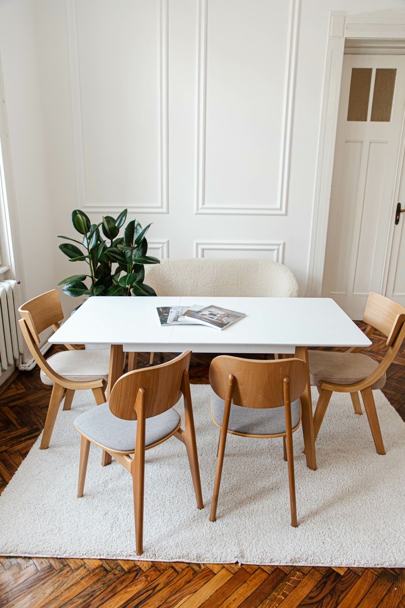 Кухонный стол из натурального дерева MILANO White\Natural P10512 Altek mebli