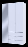 Шафа для одягу Doros Гелар Білий 2ДСП/Дзеркало 116.5х49.5х203.4 (42002154) 42002154 фото Altek mebli