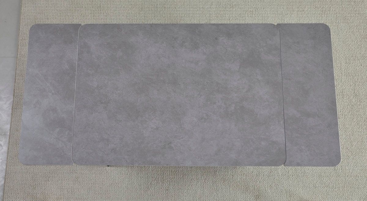 Стол обеденный MADRID CERAMIC 1200(1800)x850 grigio latte matt/Черный