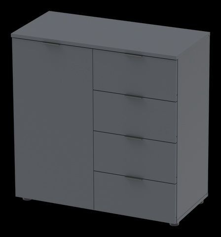 Комод Doros Рон 1 1 фасад 4 шухляди Графіт 80х38х81 (41516006) 41516006 Altek mebli