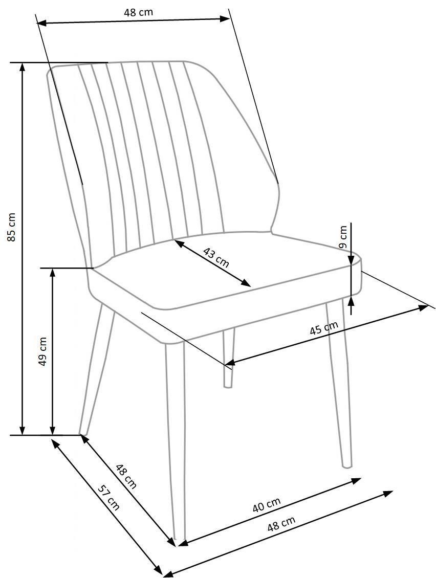 Стул K432 Темно-синий/Черный K432 Altek mebli