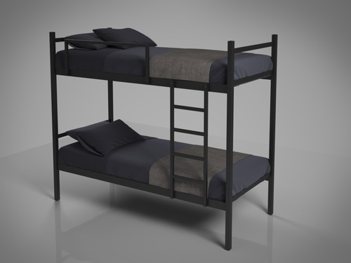 Двухъярусная металлическая кровать-чердак Лидс 190, 200х90 Черный (глянец) TN-899101 Altek mebli