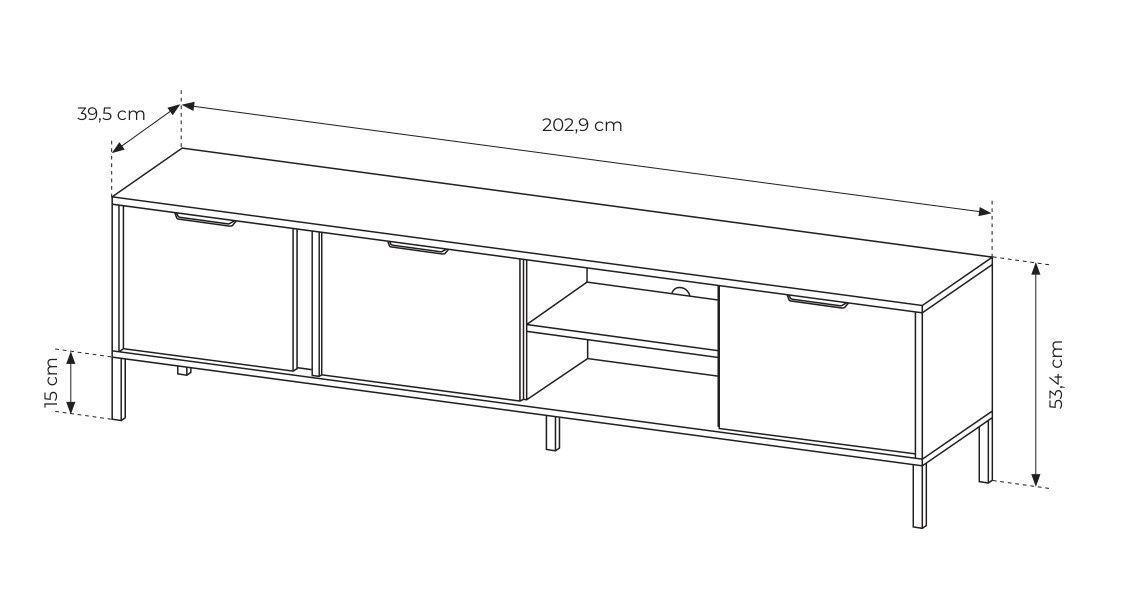 Тумба під ТВ Clars 3D Антрацит PFH-091024 Altek mebli