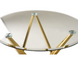 Стол стеклянный Т-313(прозрачный + золото),Vetro Mebel, Глянцевое каленое стекло, Сталь, Золото