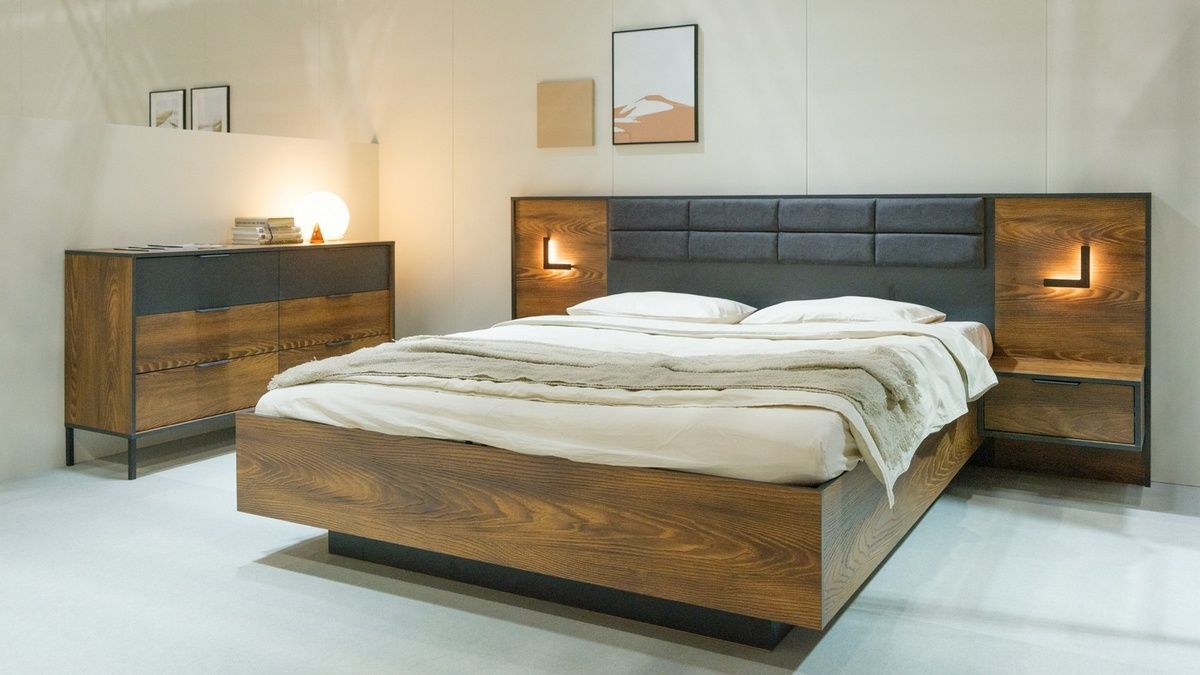 Кровать Hilton 160 Каштан/Антрацит  PFH-091084 Altek mebli