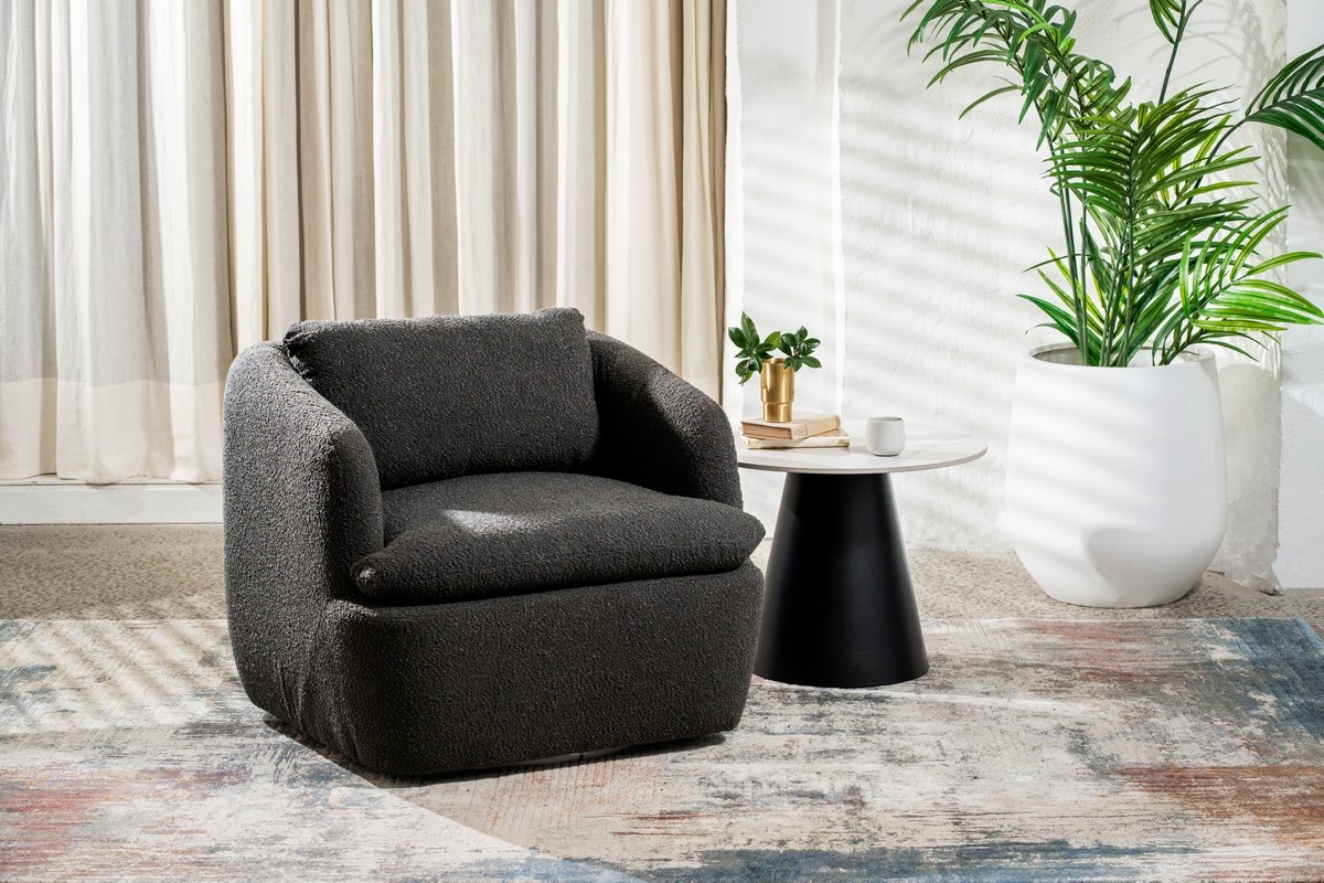 Крісло поворотне Гарібальді Графіт Vetro Mebel Armchair-swivel-garibaldi-dark-grey Altek mebli