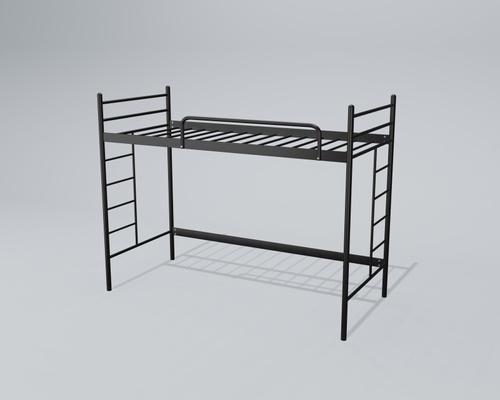 Двухъярусная металлическая кровать-чердак Эдельвейс 190, 200х90 Черный (глянец) TN-503101 Altek mebli