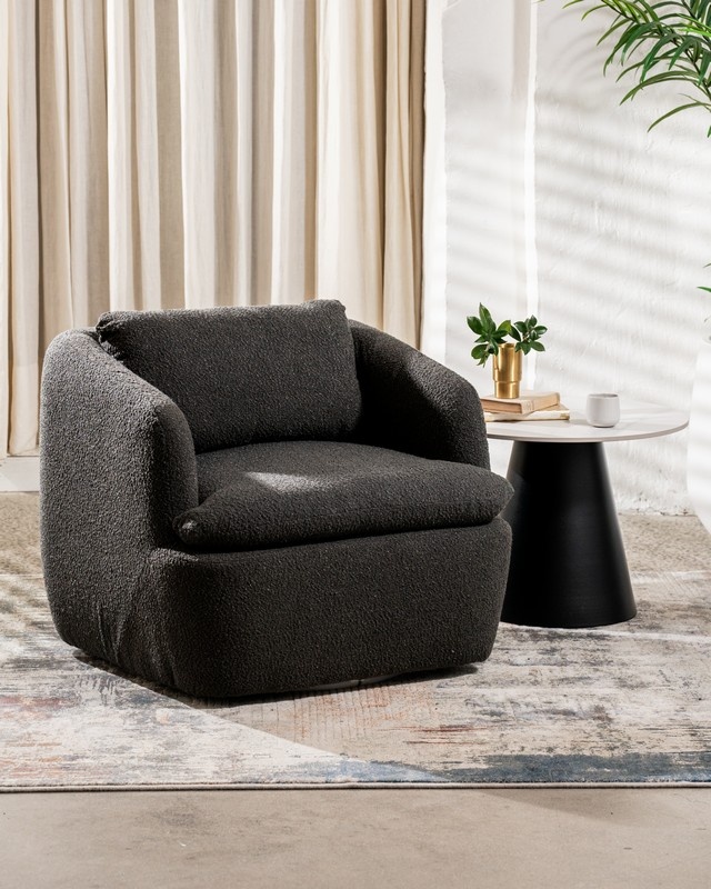 Крісло поворотне Гарібальді Графіт Vetro Mebel Armchair-swivel-garibaldi-dark-grey Altek mebli