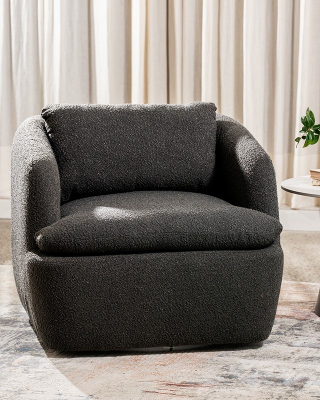 Крісло поворотне Гарібальді Графіт Vetro Mebel Armchair-swivel-garibaldi-dark-grey Altek mebli