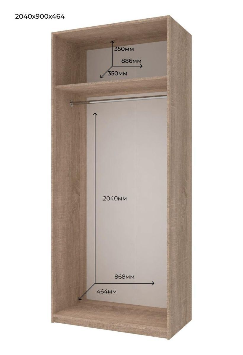 Шкаф для одежды Doros Промо Дуб Cонома 2+3 ДСП 225х48х204 (42005003) 42005003 Altek mebli