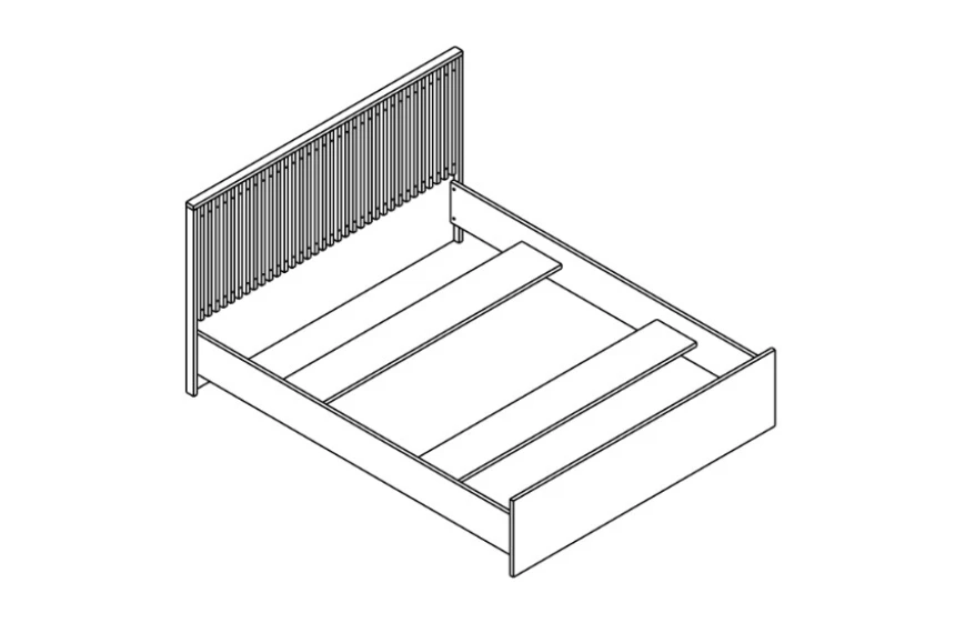 Ліжко (каркас) Брус / Brus LOZ160 Гербор двоспальне Дуб сонома/німфеа альба BRW12376488 Altek mebli