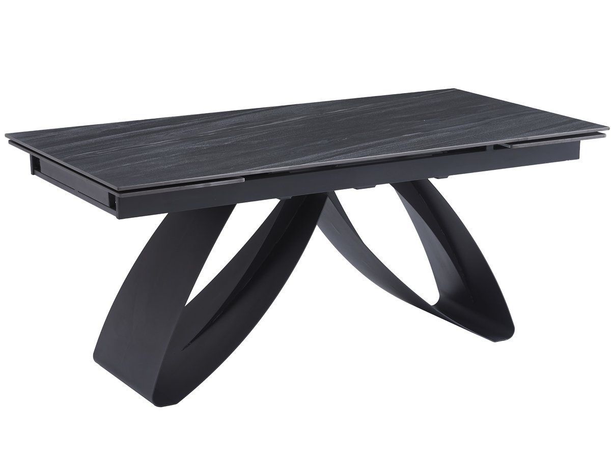 Стіл обідній WILLIAM CERAMIC 1800(2600)x900 Піщаний камінь мат/Чорний