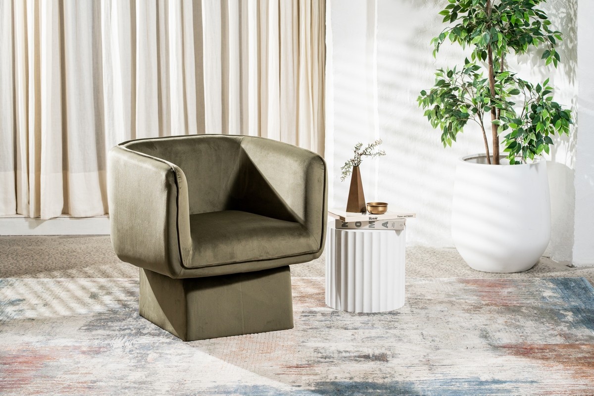 Кресло поворотное Мириам Зеленый мох Vetro Mebel Armchair-swivel-miriam-moss-green Altek mebli