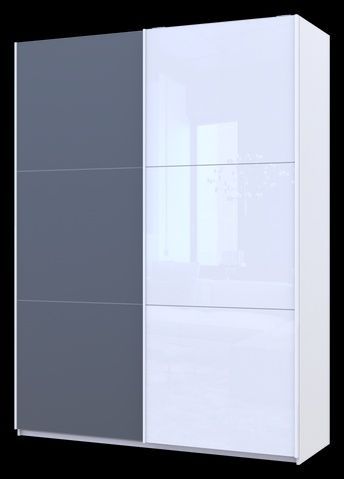 Шкаф купе Doros G-Caiser Белый Графит/Белый 1 ДСП / 1 стекло / 3 части 180х60х240 (42005094) 42005094 Altek mebli