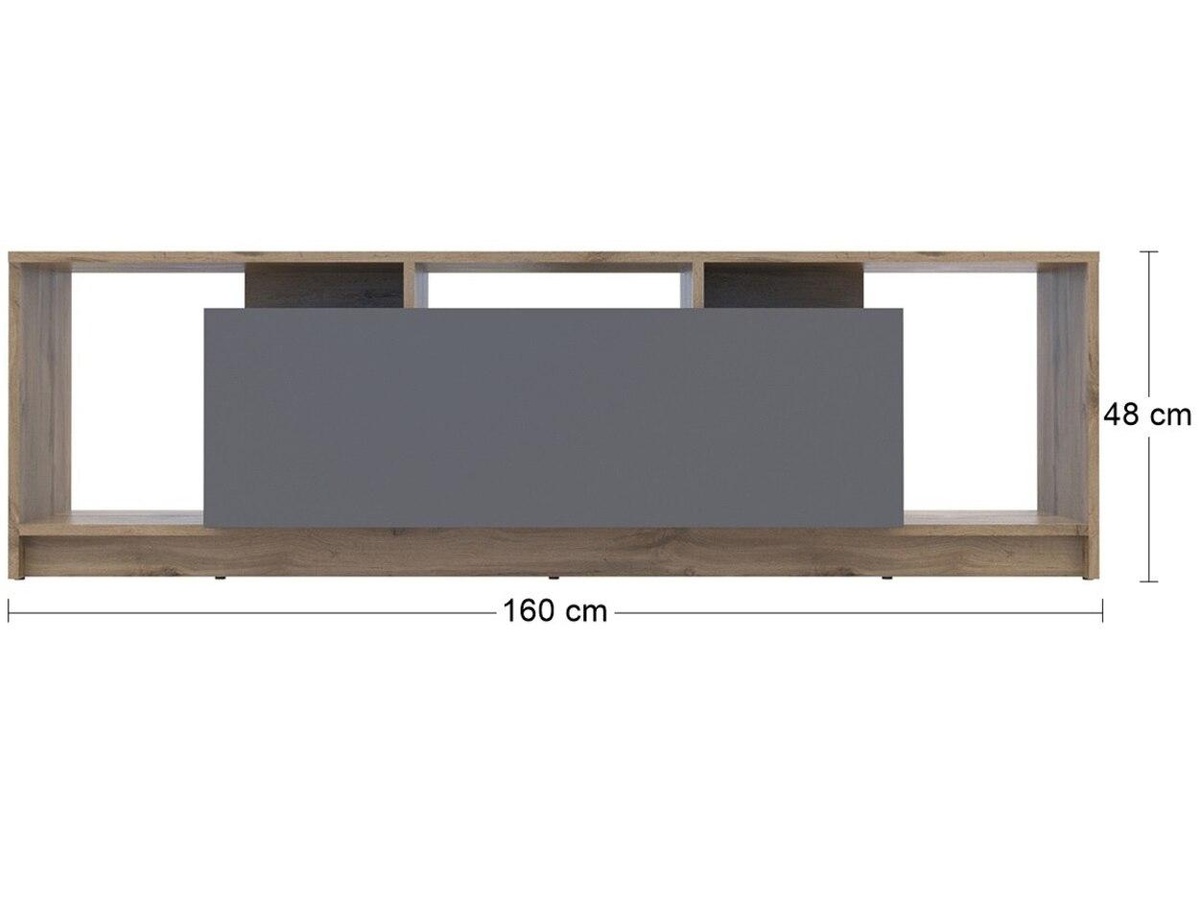 Стенка в гостинную Doros U1 Тахо Графит ДСП 160х38х48 (41516012) 41516012 Altek mebli