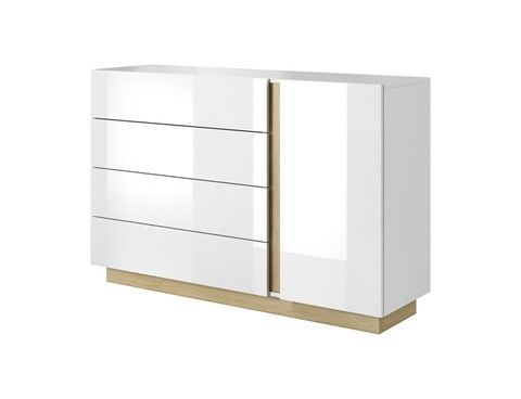 Комод Marco 1D4S/138 Білий/Білий глянець/Дуб грандсон PFH-091044 Altek mebli