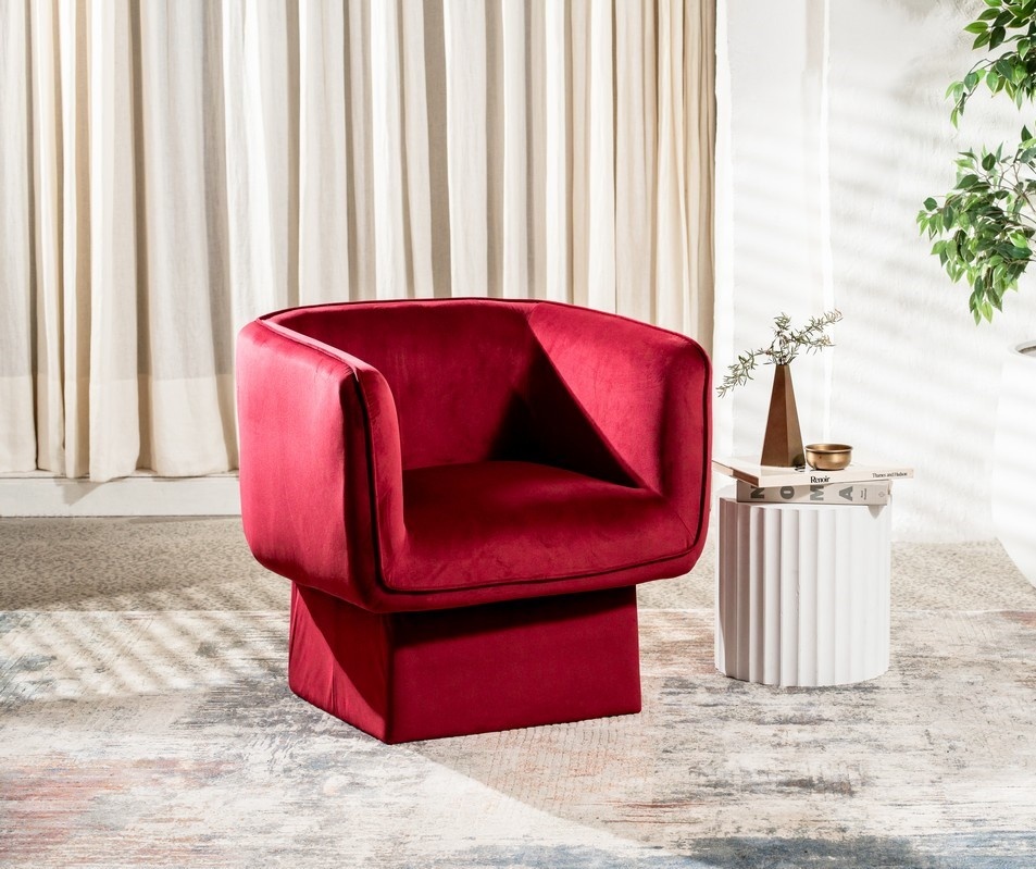 Кресло поворотное Мириам Винный Vetro Mebel Armchair-swivel-miriam-wine-velvet Altek mebli