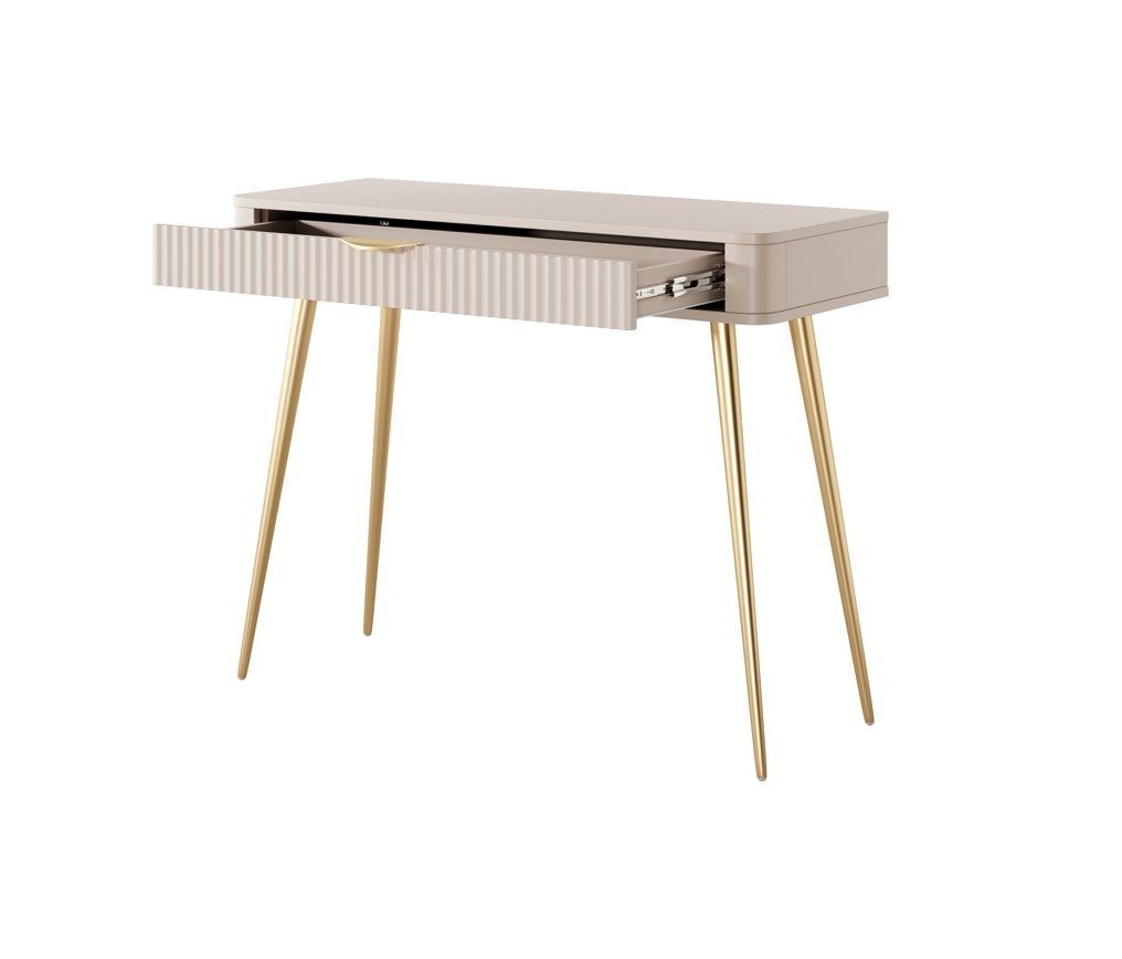 Туалетний столик Lante 1S/100 Бежевий (золоті ніжки) PFH-091169 Altek mebli