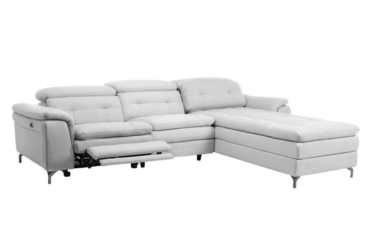 Софа Доменико (R) Дымчато-серый/Черный Vetro Mebel Domeniko-ash-grey-sofa-right Altek mebli